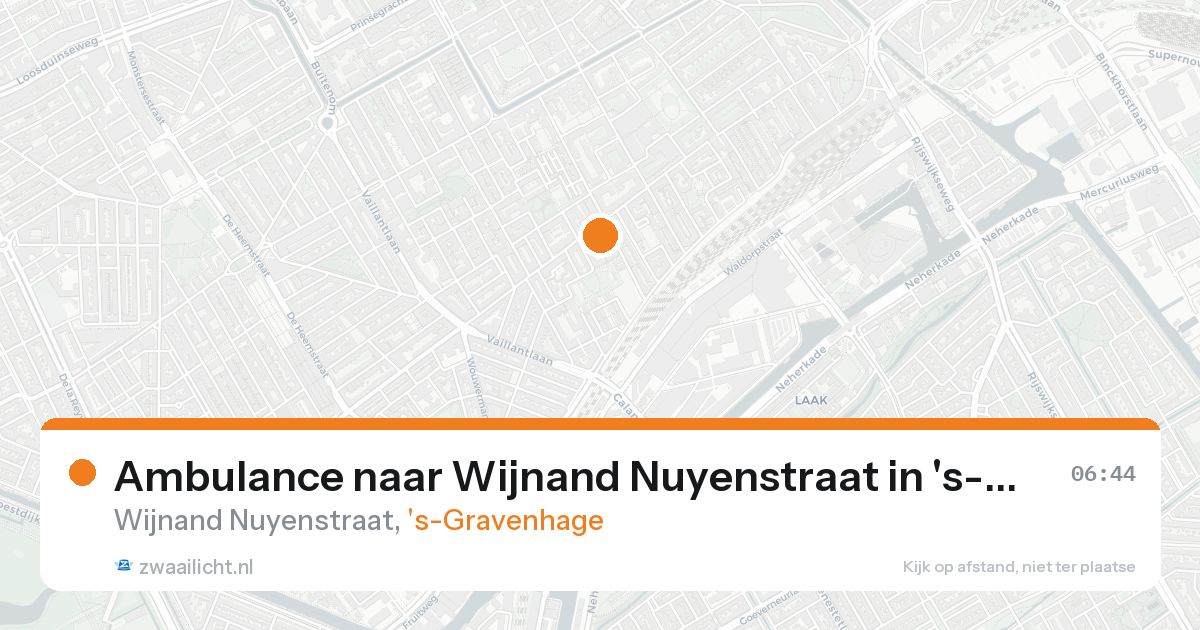 Ambulance naar Wijnand Nuyenstraat in 's-Gravenhage — 20 aug 2026