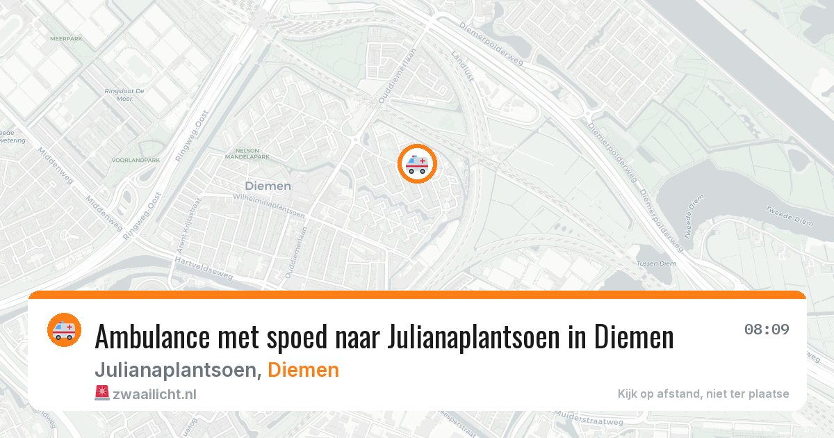 Ambulance met spoed naar Julianaplantsoen in Diemen — 1 apr 2026