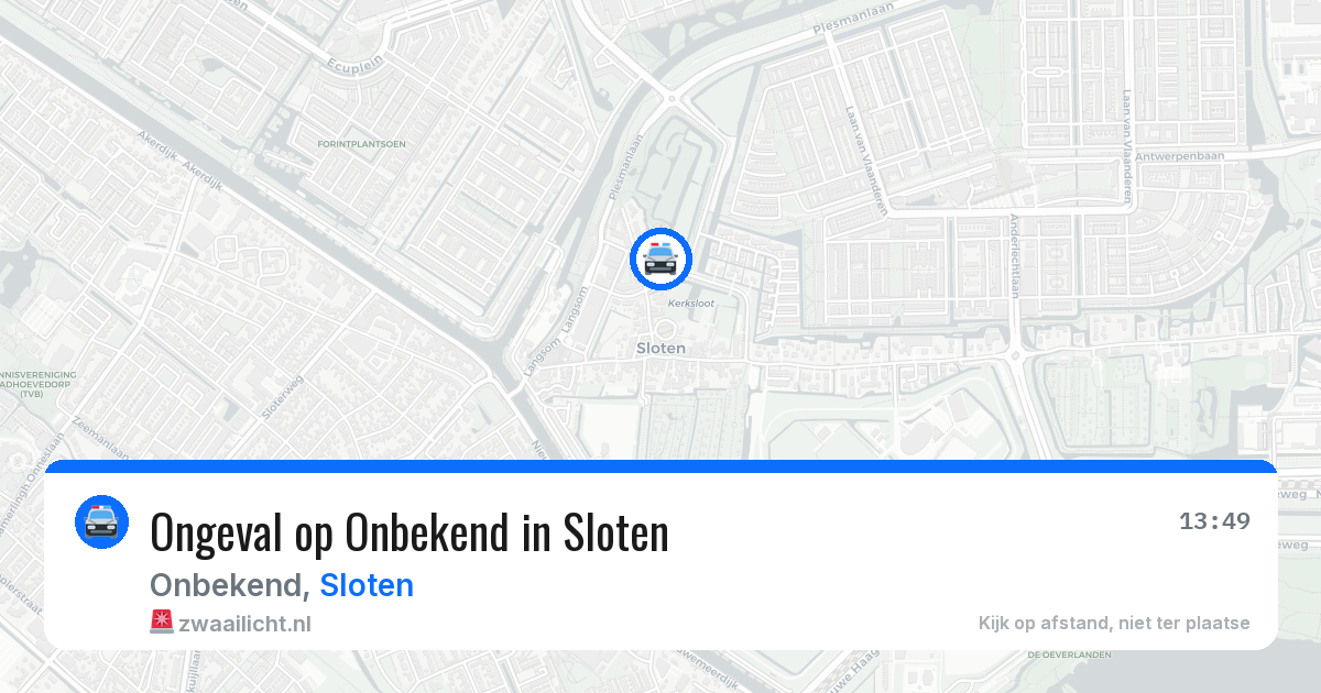 Ongeval op Onbekend in Sloten — 6 aug 2026