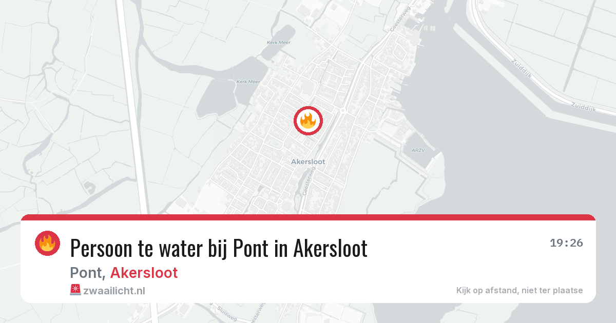 Persoon te water bij Pont in Akersloot — 7 jul 2026