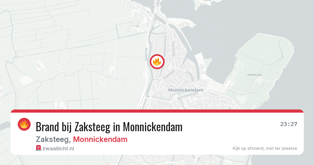 Brand bij Zaksteeg in Monnickendam — 29 jul 2026