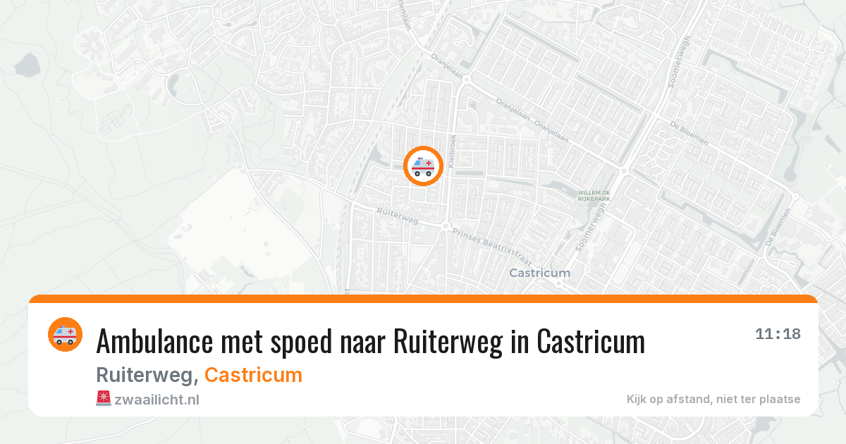 Ambulance met spoed naar Ruiterweg in Castricum — 3 aug 2026