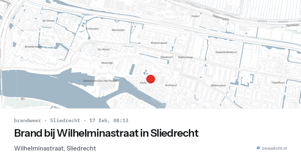 Brand bij Wilhelminastraat in Sliedrecht — 17 feb 2026