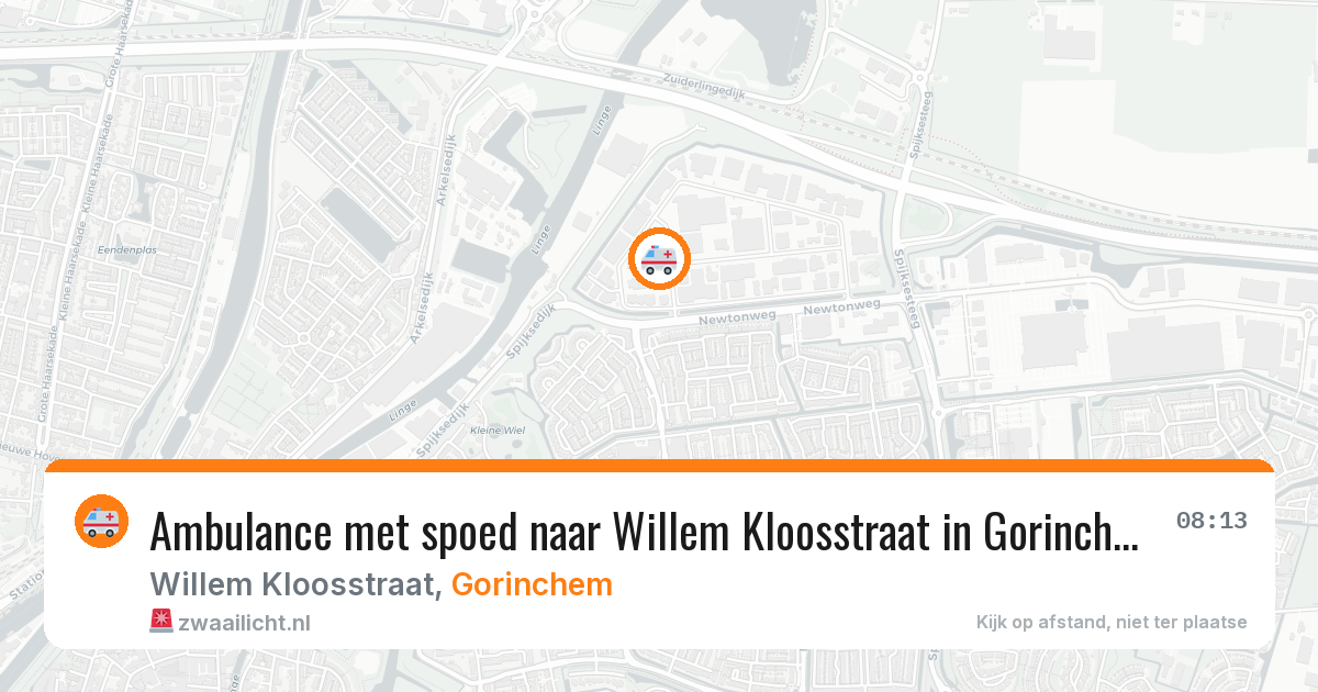 Ambulance met spoed naar Willem Kloosstraat in Gorinchem — 8 mei 2026