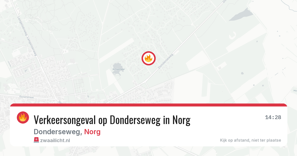 Verkeersongeval op Donderseweg in Norg — 25 jul 2026