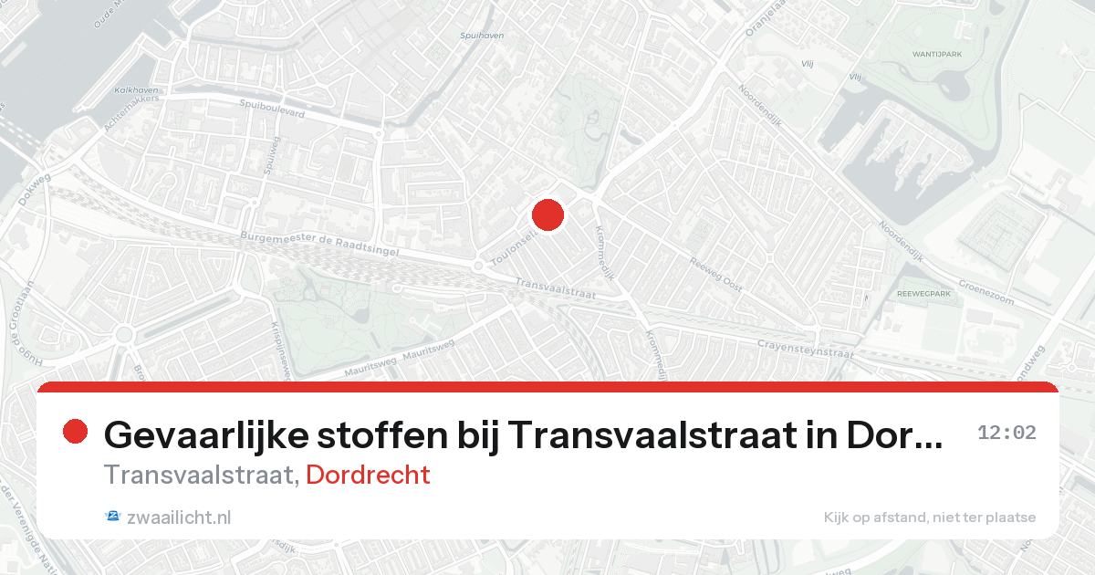 Gevaarlijke stoffen bij Transvaalstraat in Dordrecht — 25 aug 2026