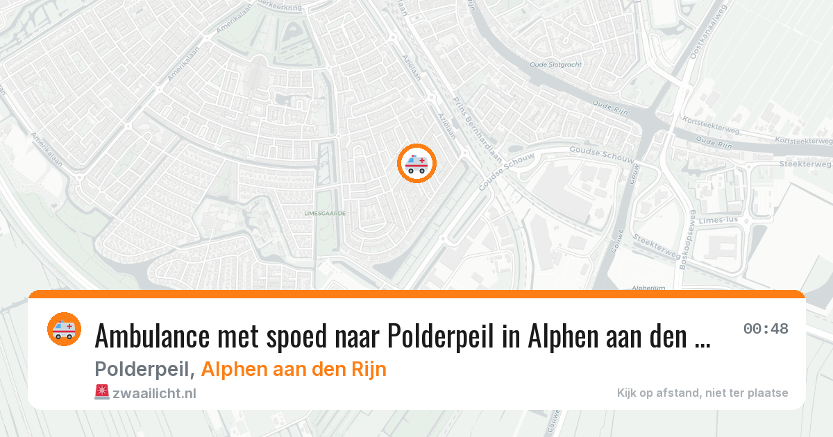 Ambulance met spoed naar Polderpeil in Alphen aan den Rijn — 14 aug 2026