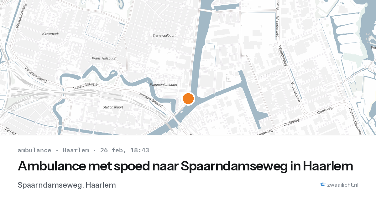 Ambulance met spoed naar Spaarndamseweg in Haarlem — 26 feb 2026