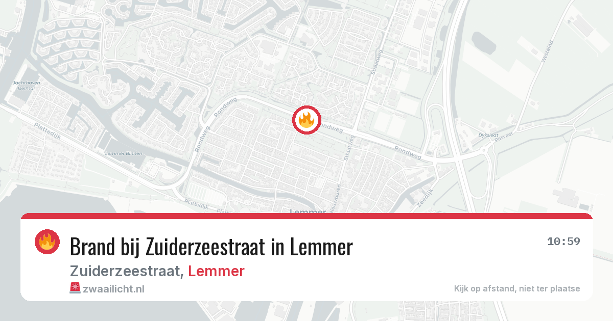 Brand bij Zuiderzeestraat in Lemmer — 14 feb 2026