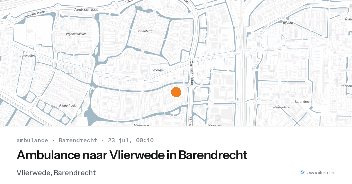 Ambulance naar Vlierwede in Barendrecht — 22 jul 2026