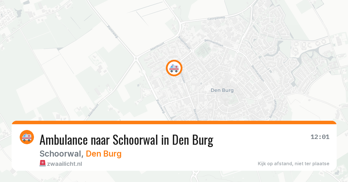 Ambulance naar Schoorwal in Den Burg — 3 aug 2026