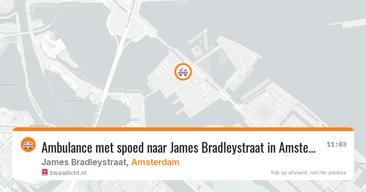 Ambulance met spoed naar James Bradleystraat in Amsterdam — 8 aug 2026