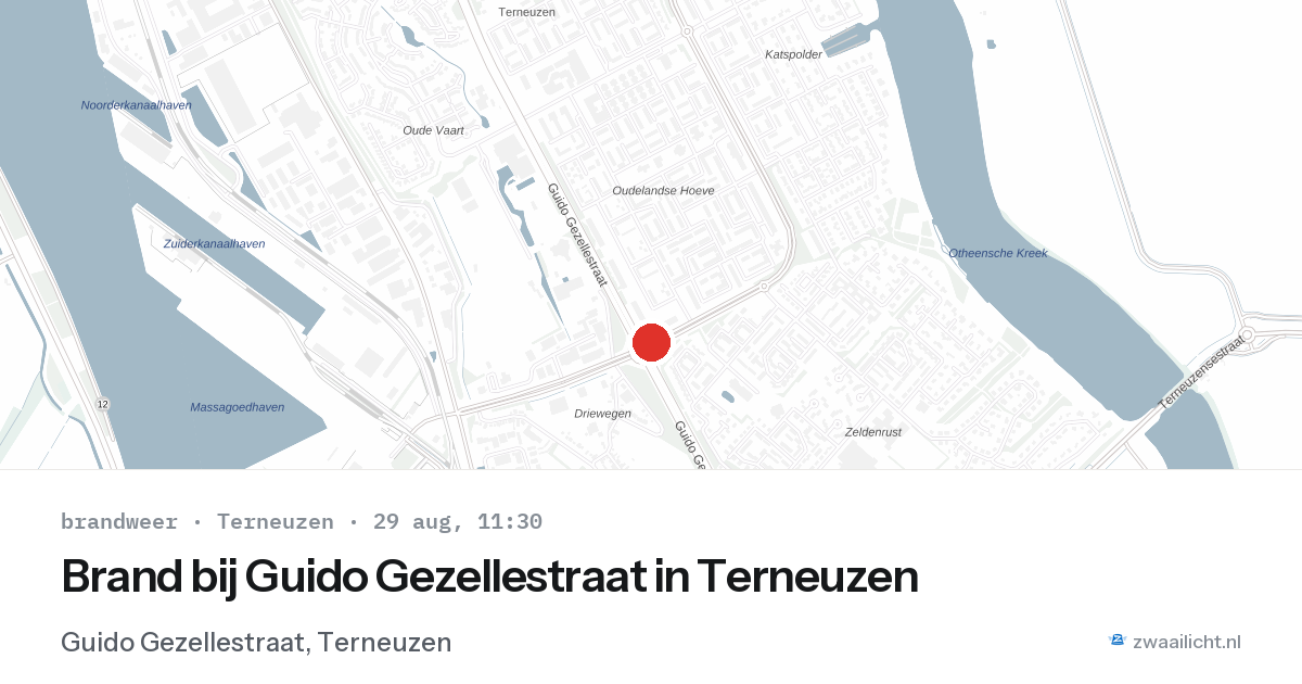 Brand bij Guido Gezellestraat in Terneuzen — 29 aug 2026