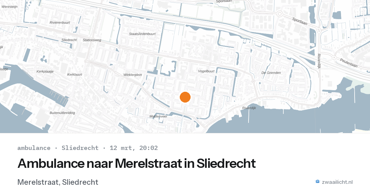 Ambulance naar Merelstraat in Sliedrecht — 12 mrt 2026