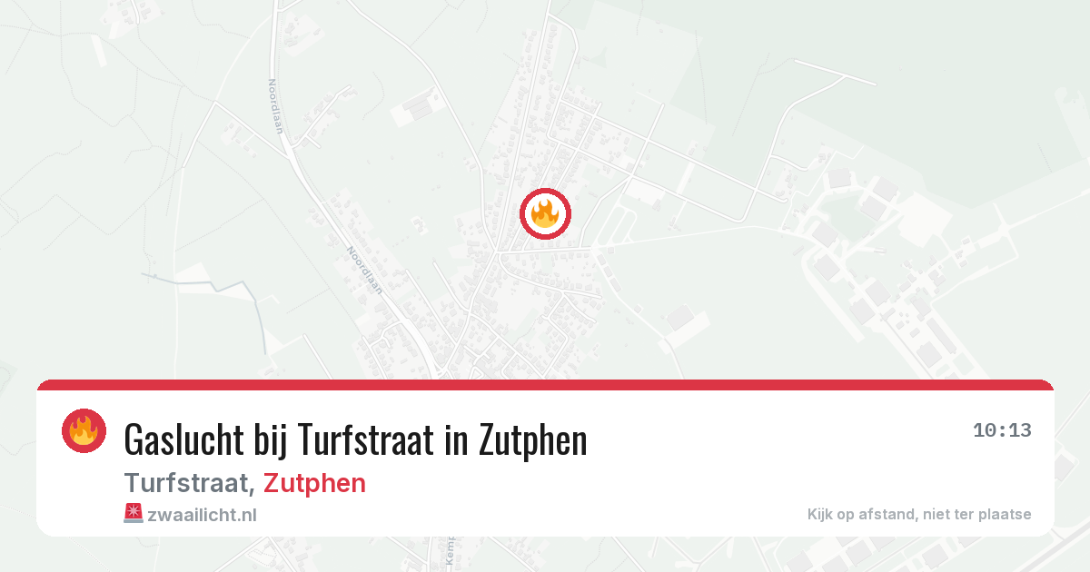 Gaslucht bij Turfstraat in Zutphen — 16 mrt 2026