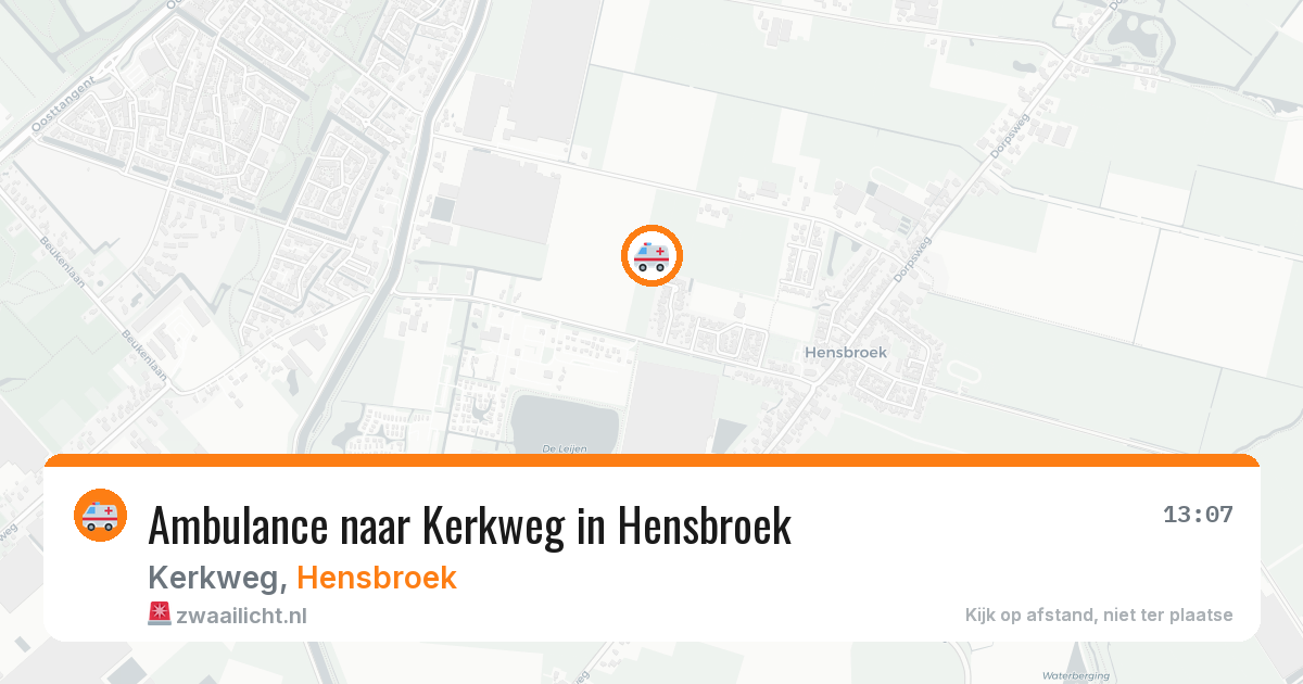 Ambulance naar Kerkweg in Hensbroek — 20 mrt 2026