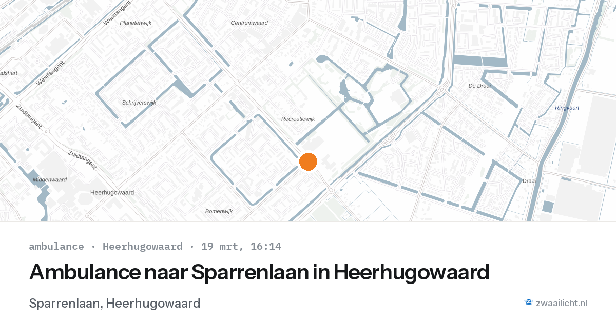 Ambulance naar Sparrenlaan in Heerhugowaard — 19 mrt 2026