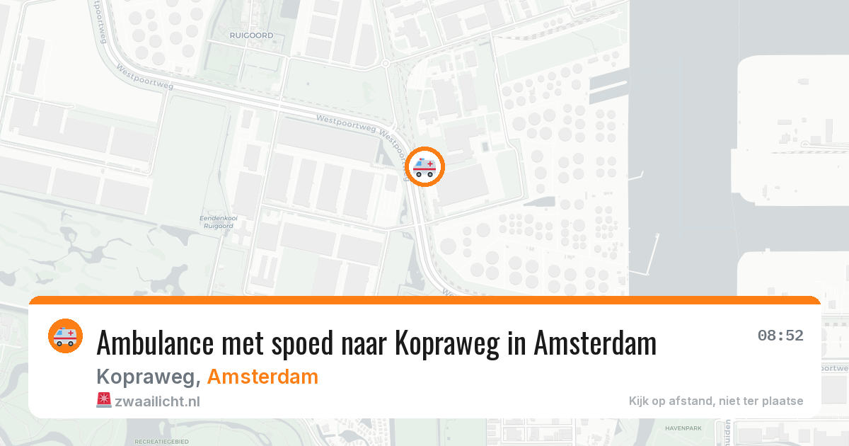 Ambulance met spoed naar Kopraweg in Amsterdam — 17 jun 2026