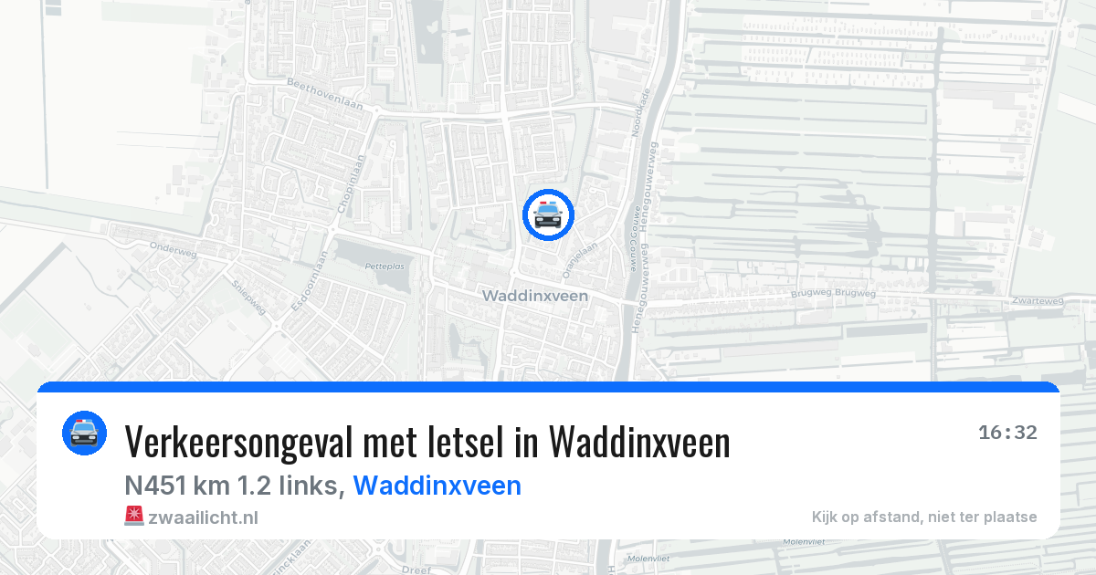 Verkeersongeval met letsel in Waddinxveen — 10 jun 2026