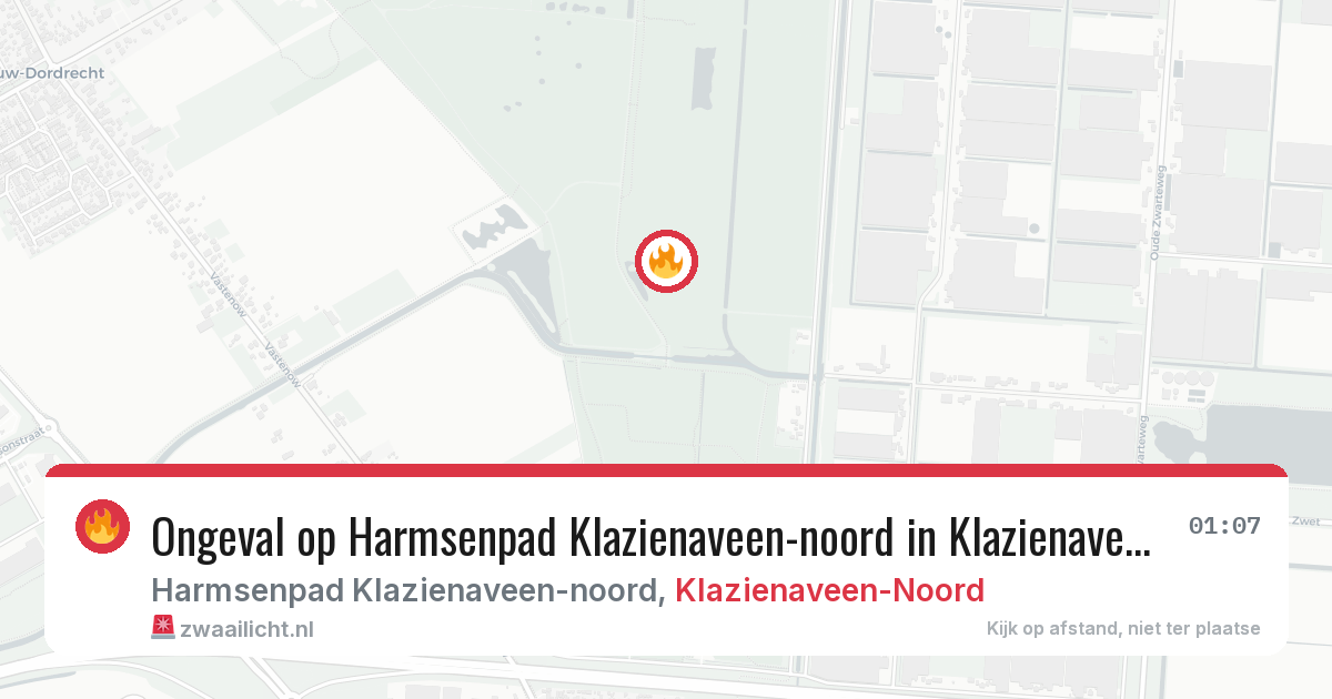 Ongeval op Harmsenpad Klazienaveen-noord in Klazienaveen-Noord — 31 jul 2026