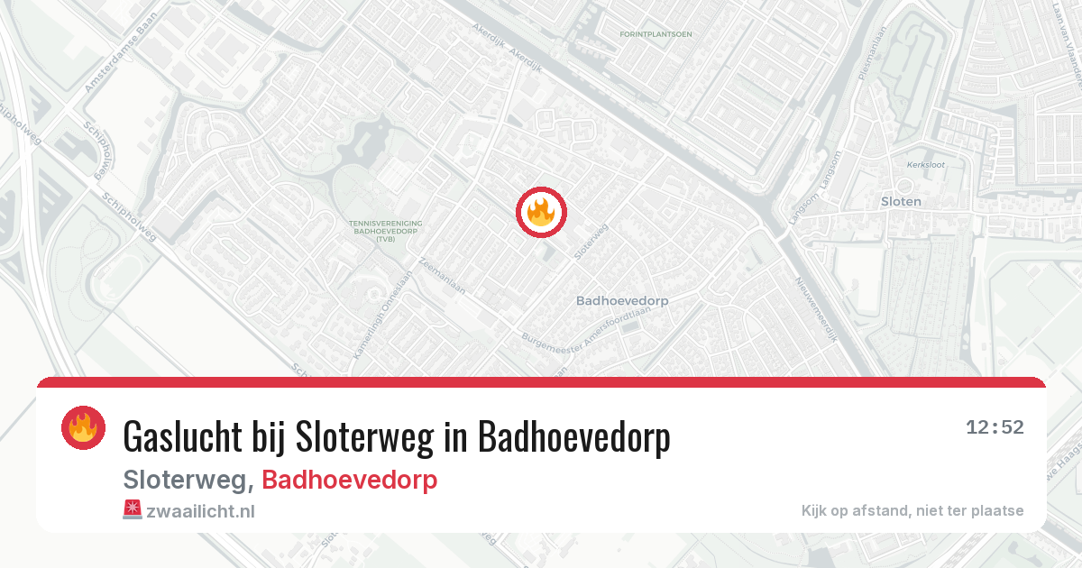 Gaslucht bij Sloterweg in Badhoevedorp — 6 mei 2026