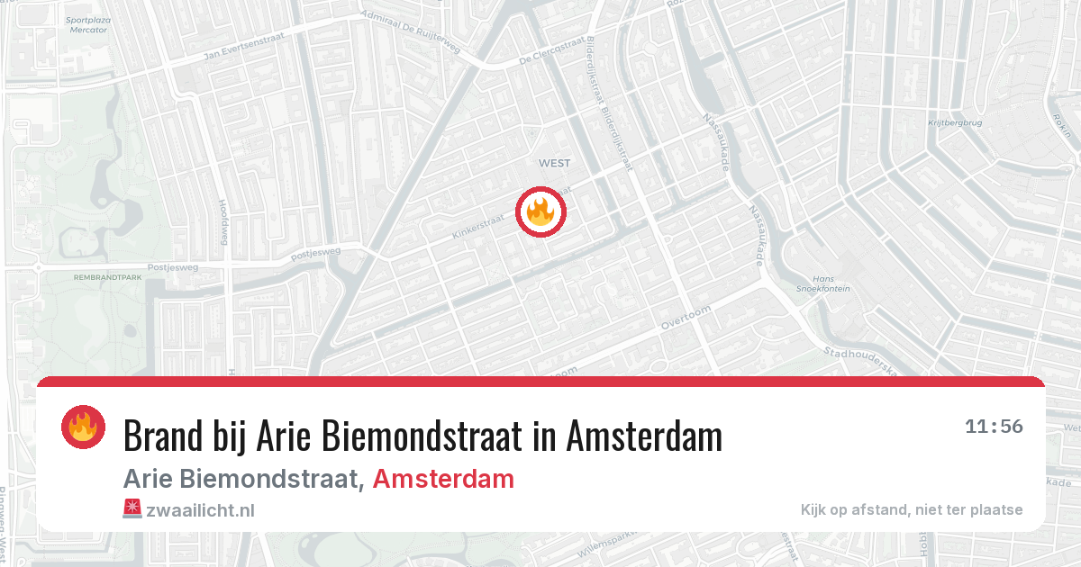 Brand bij Arie Biemondstraat in Amsterdam — 28 jun 2026
