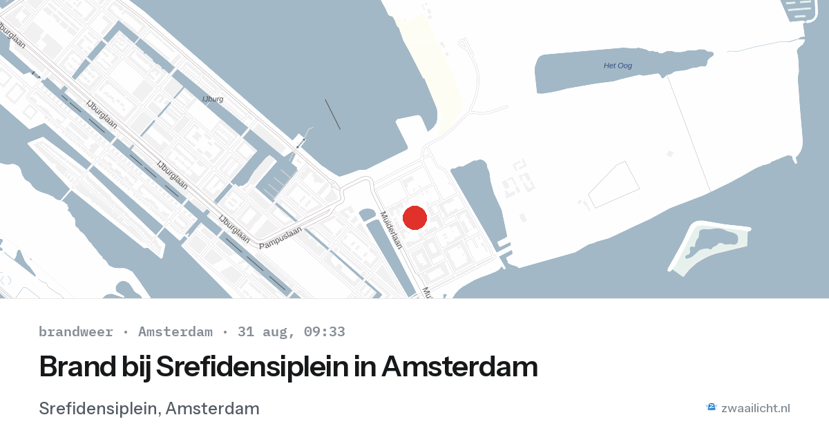 Brand bij Srefidensiplein in Amsterdam — 31 aug 2026