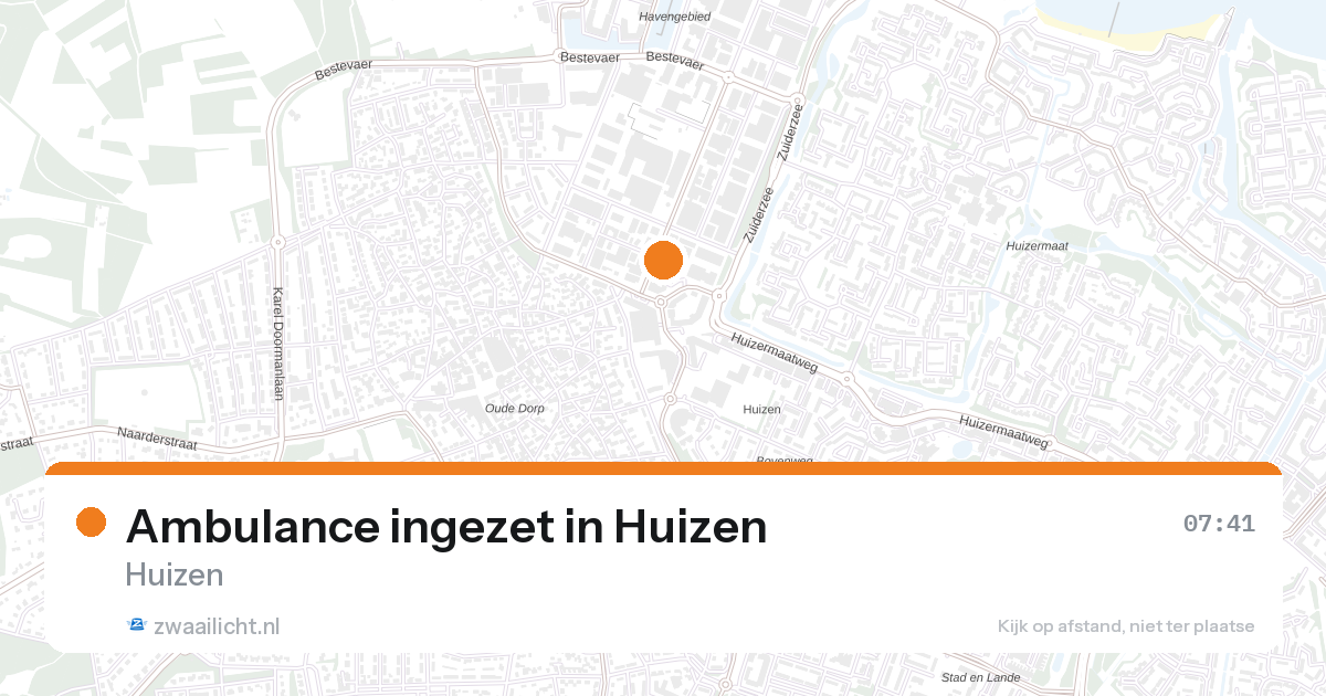 Ambulance ingezet in Huizen — 28 aug 2026