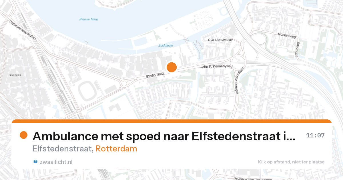 Ambulance met spoed naar Elfstedenstraat in Rotterdam — 28 aug 2026