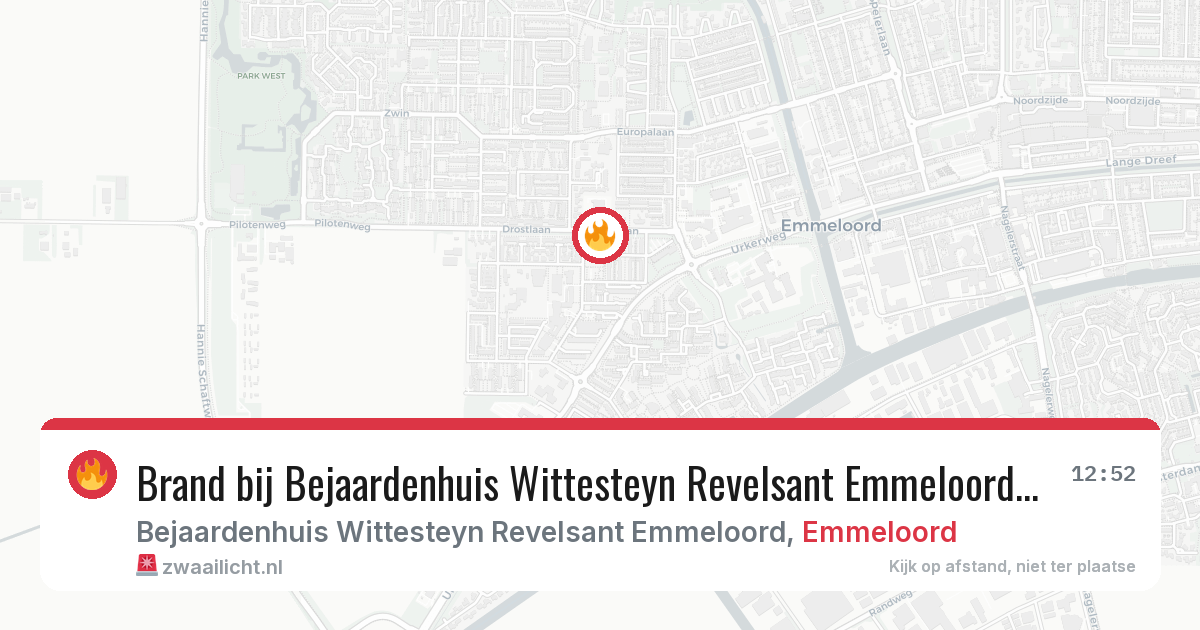 Brand bij Bejaardenhuis Wittesteyn Revelsant Emmeloord in Emmeloord — 30 jun 2026