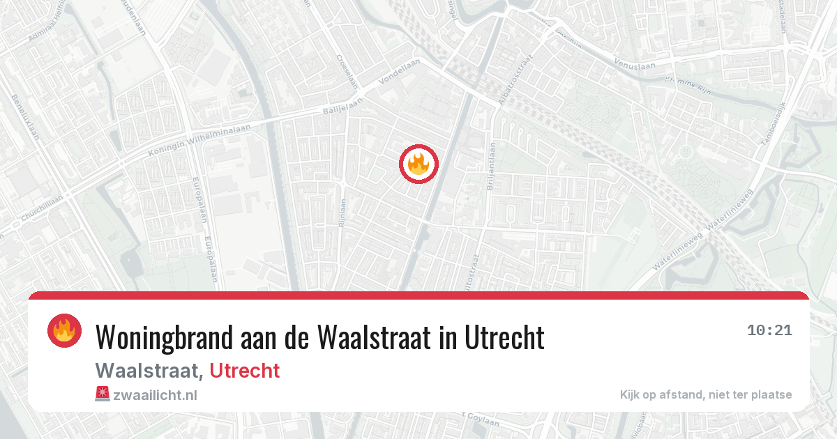 Woningbrand aan de Waalstraat in Utrecht — 10 mei 2026
