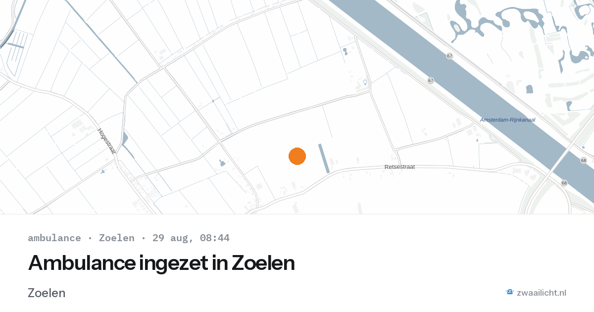 Ambulance ingezet in Zoelen — 29 aug 2026