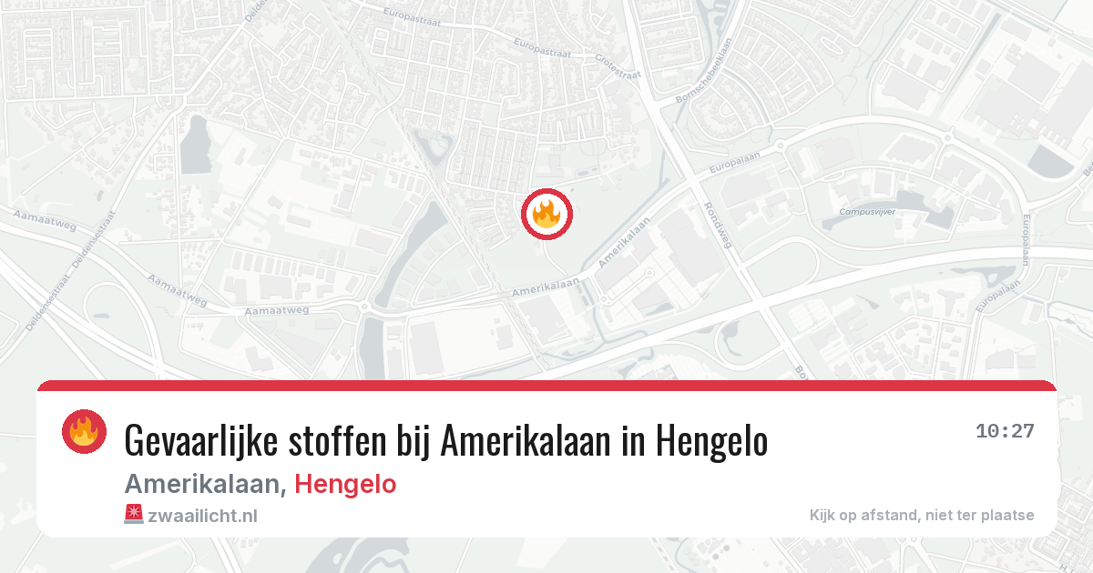 Gevaarlijke stoffen bij Amerikalaan in Hengelo — 18 mrt 2026