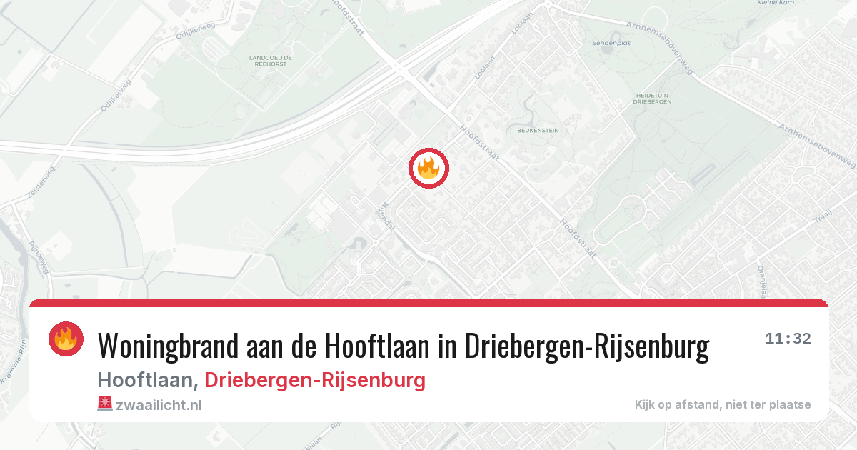 Woningbrand aan de Hooftlaan in Driebergen-Rijsenburg — 20 mei 2026