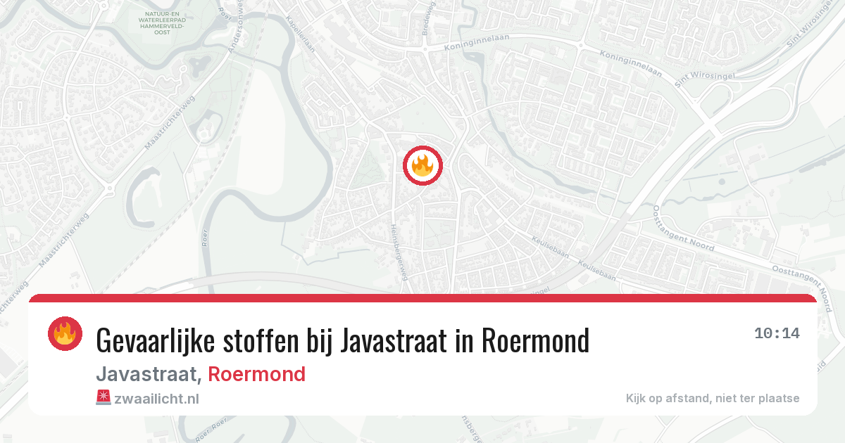 Gevaarlijke stoffen bij Javastraat in Roermond — 11 mei 2026