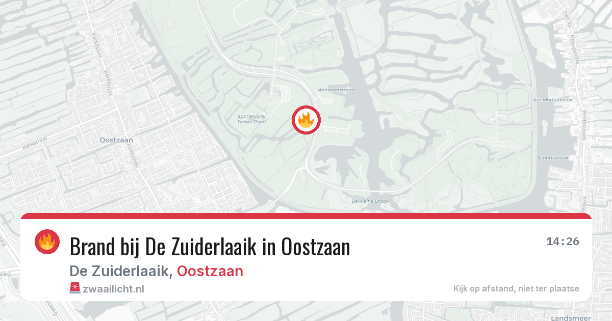 Brand bij De Zuiderlaaik in Oostzaan — 19 apr 2026