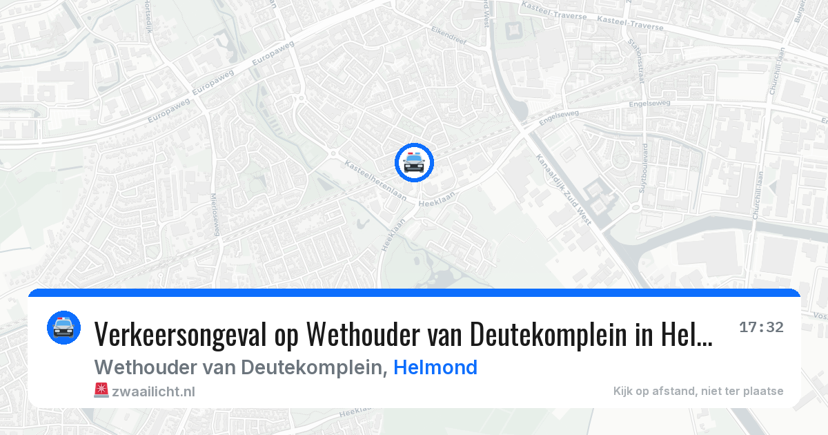 Verkeersongeval op Wethouder van Deutekomplein in Helmond — 22 jun 2026