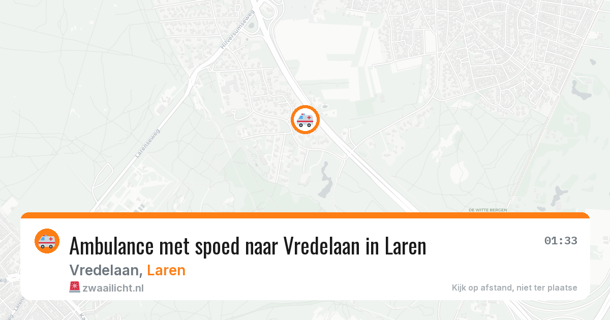 Ambulance met spoed naar Vredelaan in Laren — 8 mei 2026