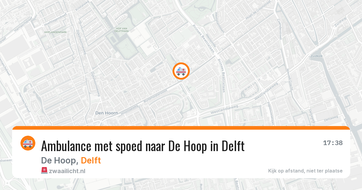 Ambulance met spoed naar De Hoop in Delft — 10 aug 2026