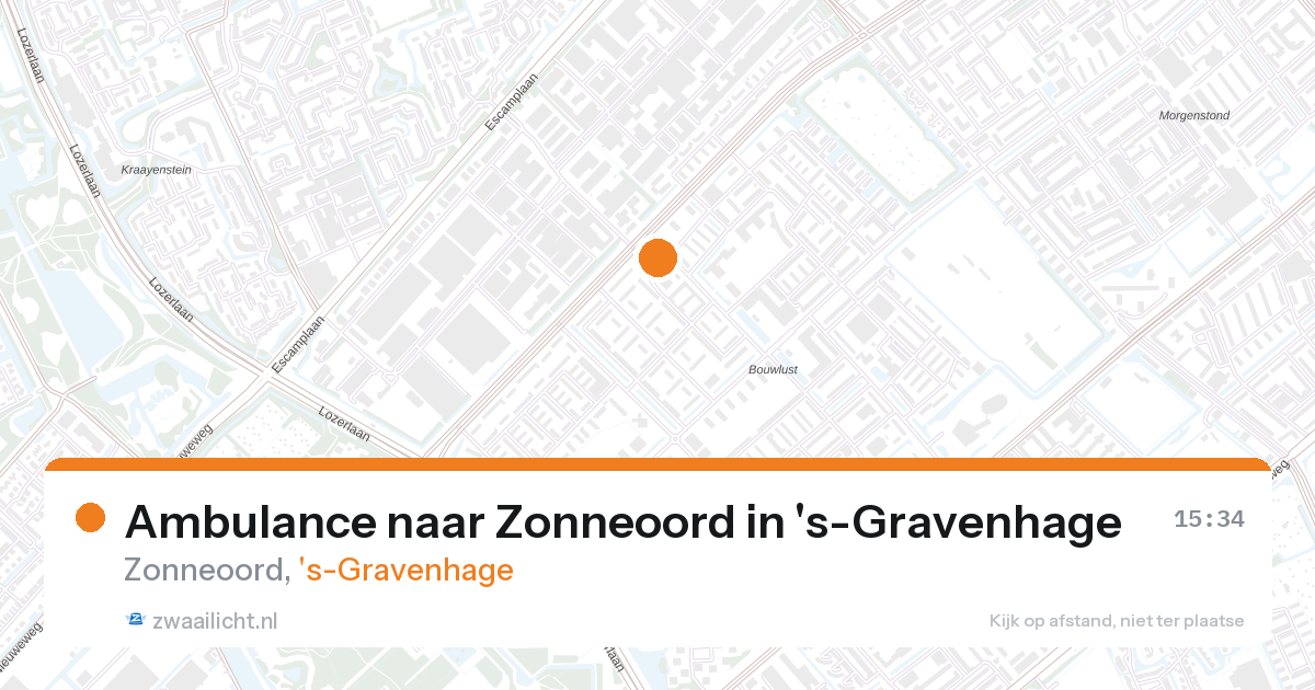 Ambulance naar Zonneoord in 's-Gravenhage — 27 aug 2026