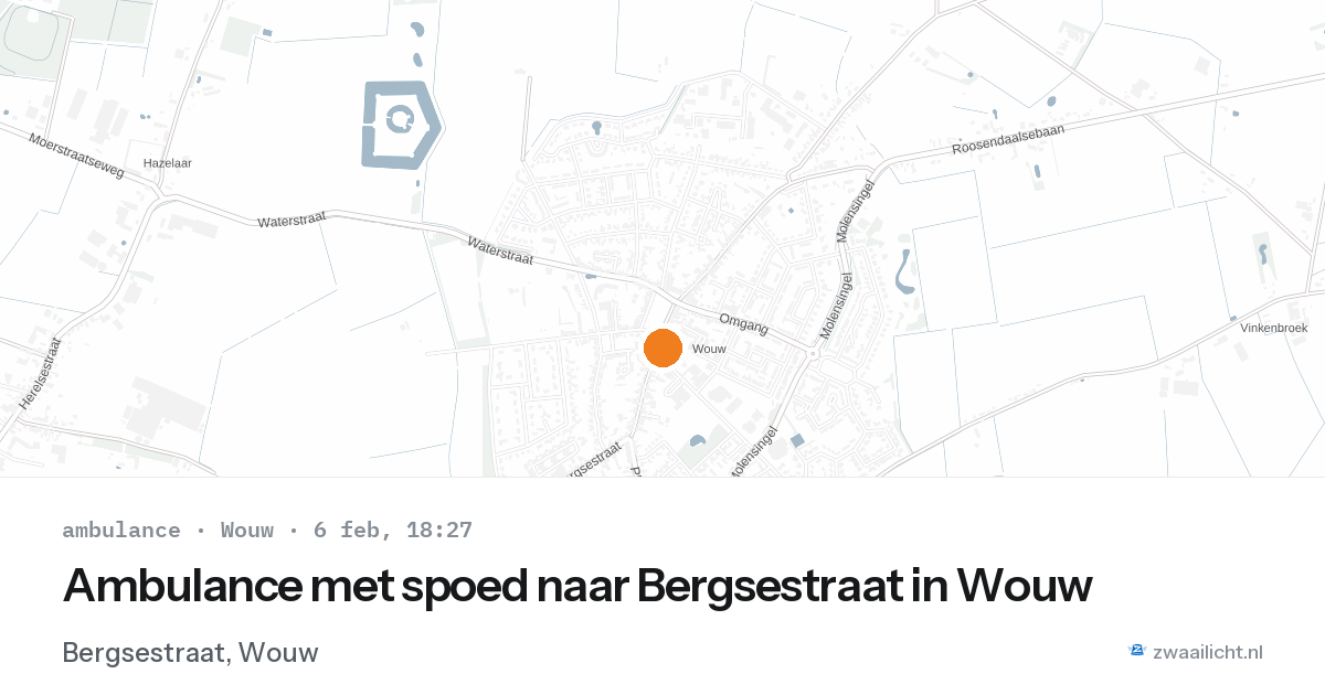 Ambulance met spoed naar Bergsestraat in Wouw — 6 feb 2026