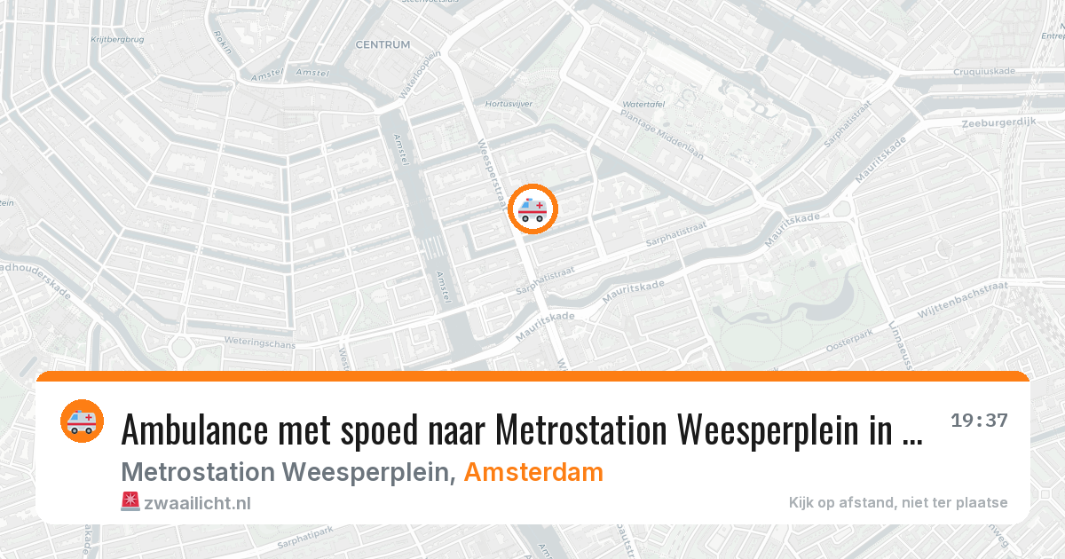 Ambulance met spoed naar Metrostation Weesperplein in Amsterdam — 8 feb 2026