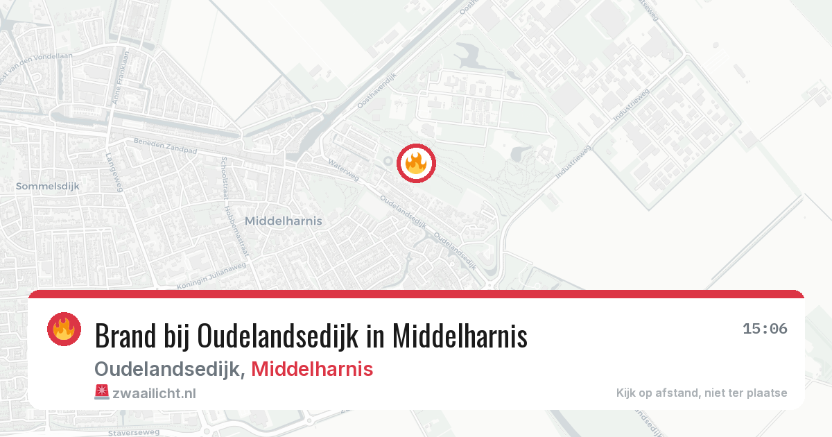 Brand bij Oudelandsedijk in Middelharnis — 4 aug 2026