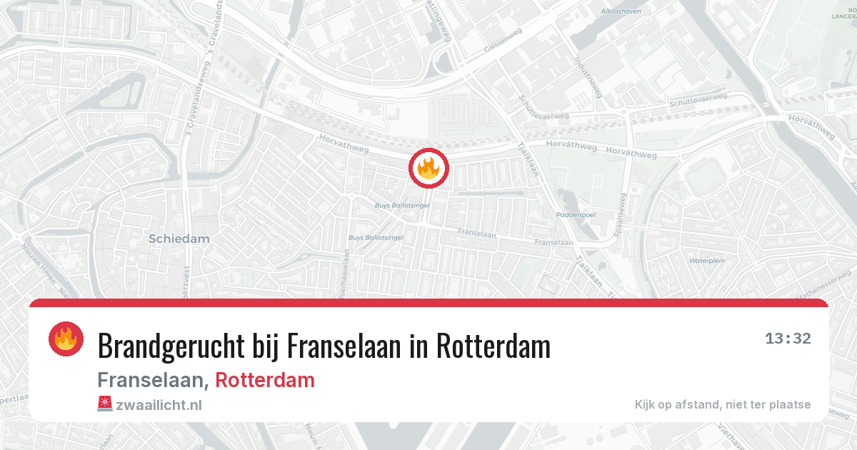 Brandgerucht bij Franselaan in Rotterdam — 25 jun 2026