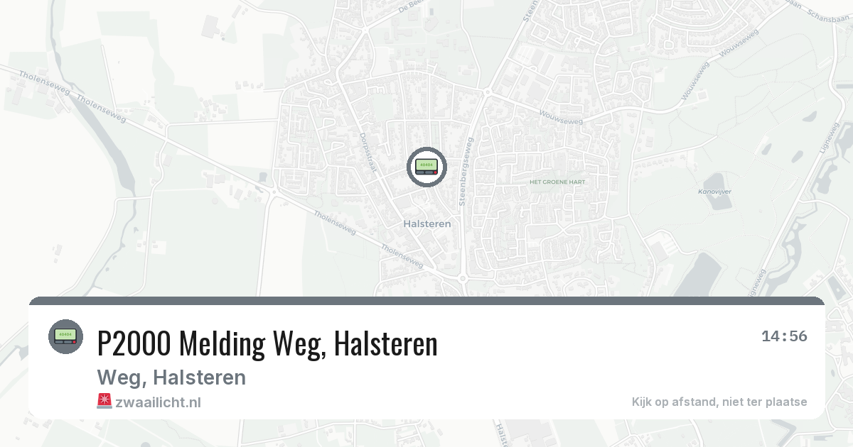 P2000 Melding Weg, Halsteren — 14 jun 2026