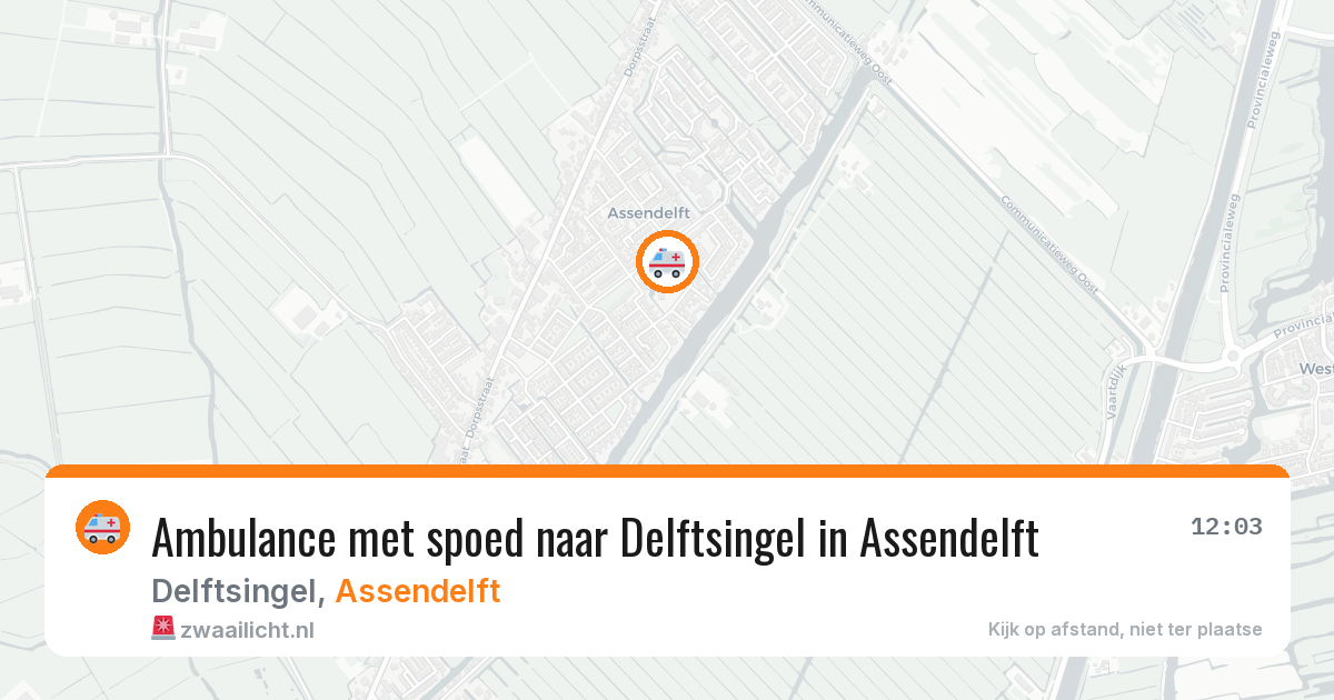 Ambulance met spoed naar Delftsingel in Assendelft — 15 mrt 2026