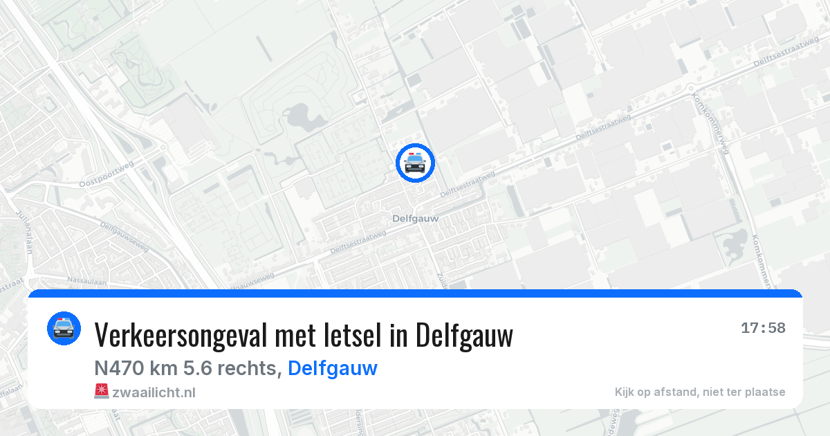 Verkeersongeval met letsel in Delfgauw — 27 jul 2026
