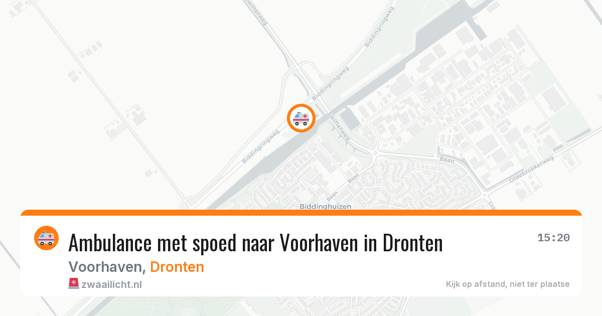 Ambulance met spoed naar Voorhaven in Dronten — 12 aug 2026