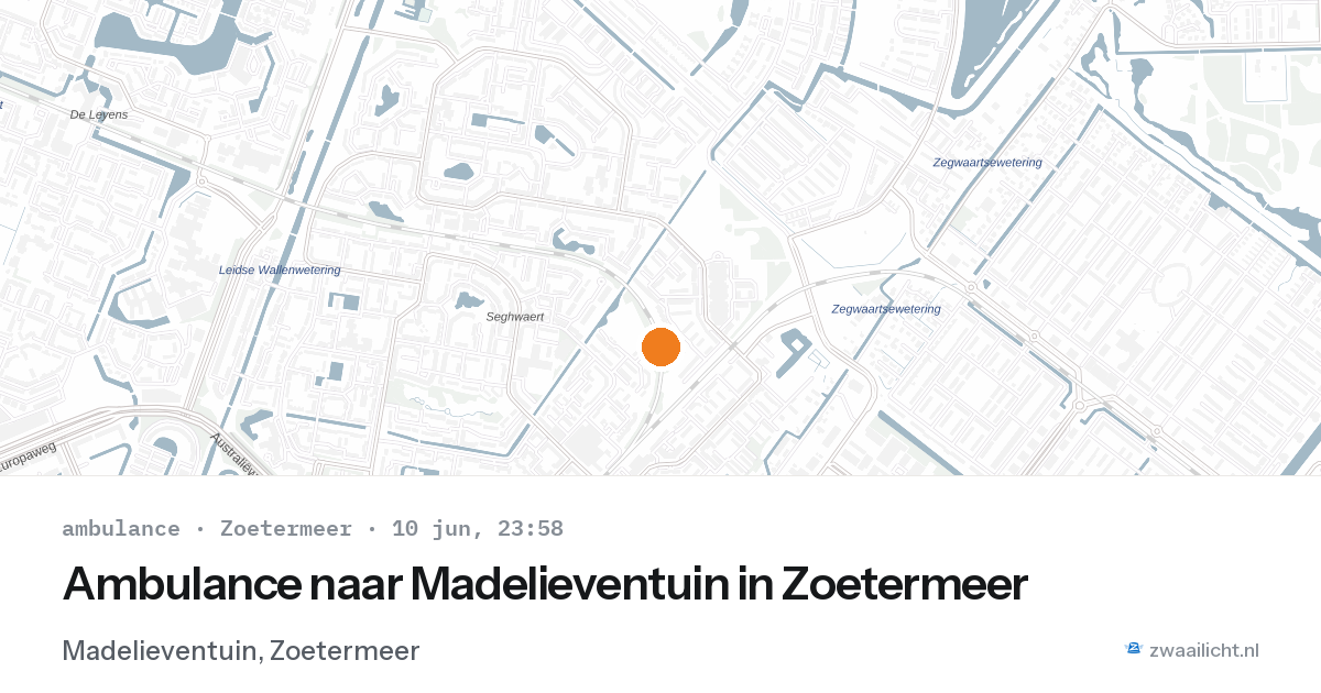 Ambulance naar Madelieventuin in Zoetermeer — 10 jun 2026