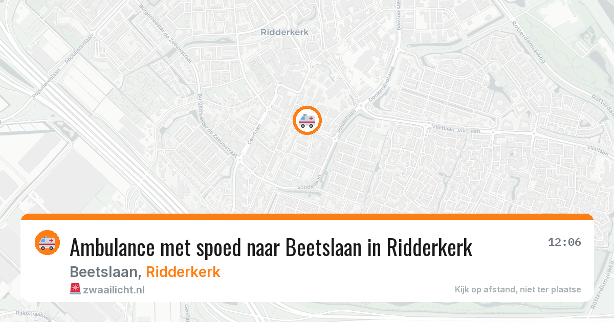 Ambulance met spoed naar Beetslaan in Ridderkerk — 16 mrt 2026